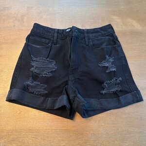Hollister Women's Distressed Denim Shorts - Black